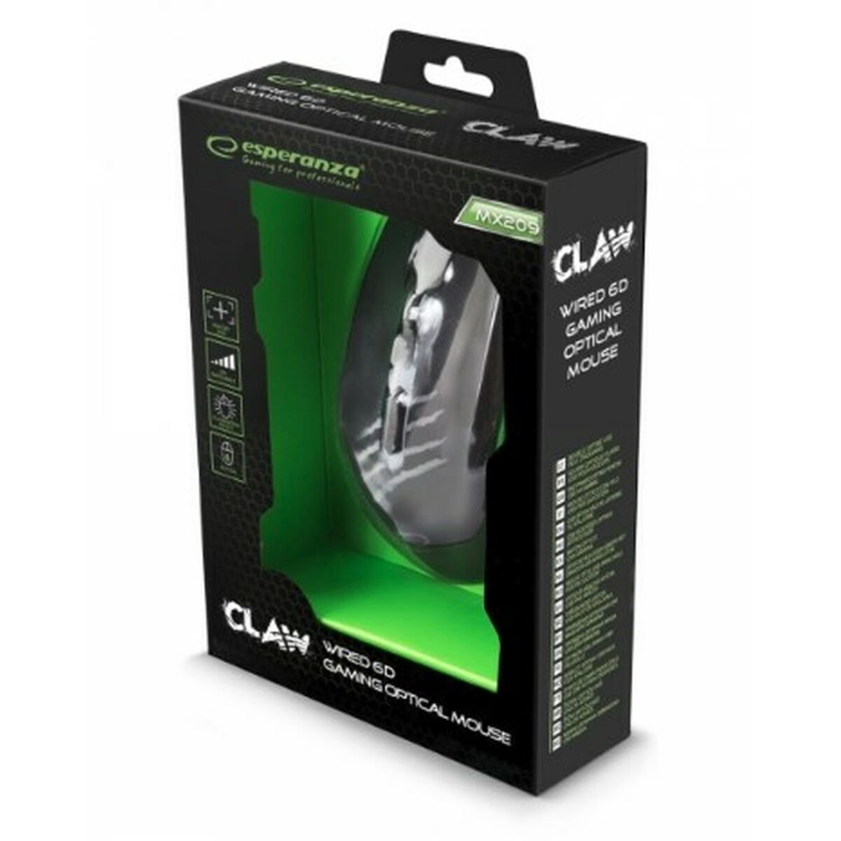 Optical mouse Esperanza EGM209G Black/Green