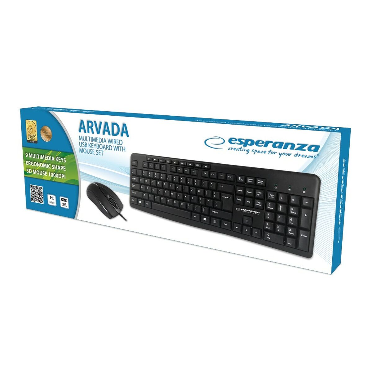 Keyboard and Mouse Esperanza EK137 Qwerty US