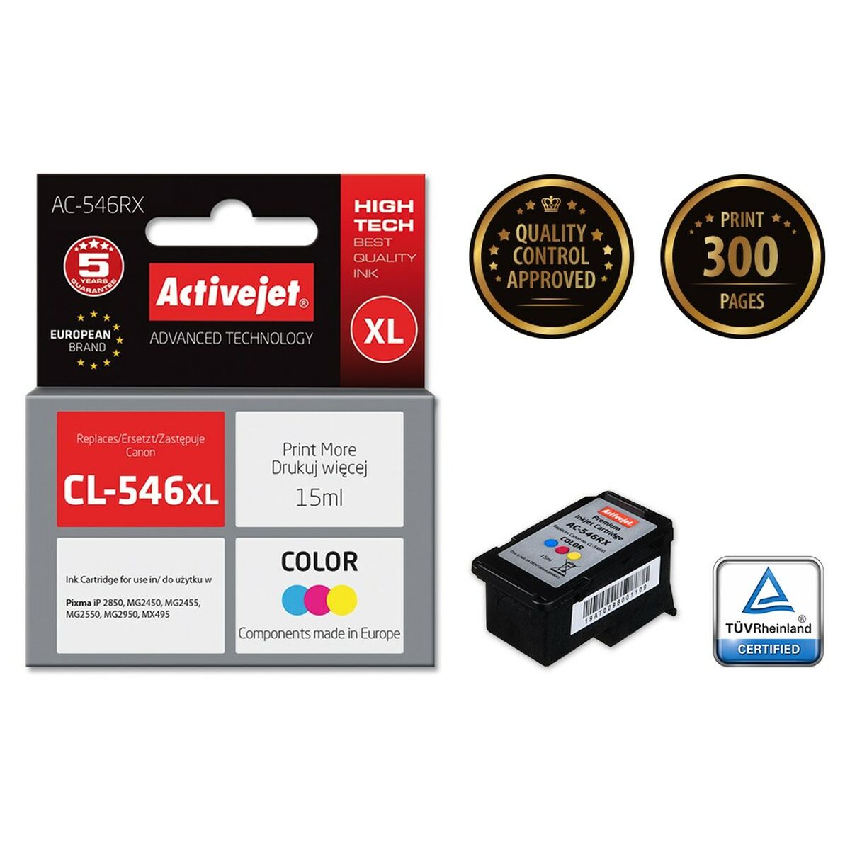 Original Ink Cartridge Activejet AC-546RX Black Cyan/Magenta/Yellow