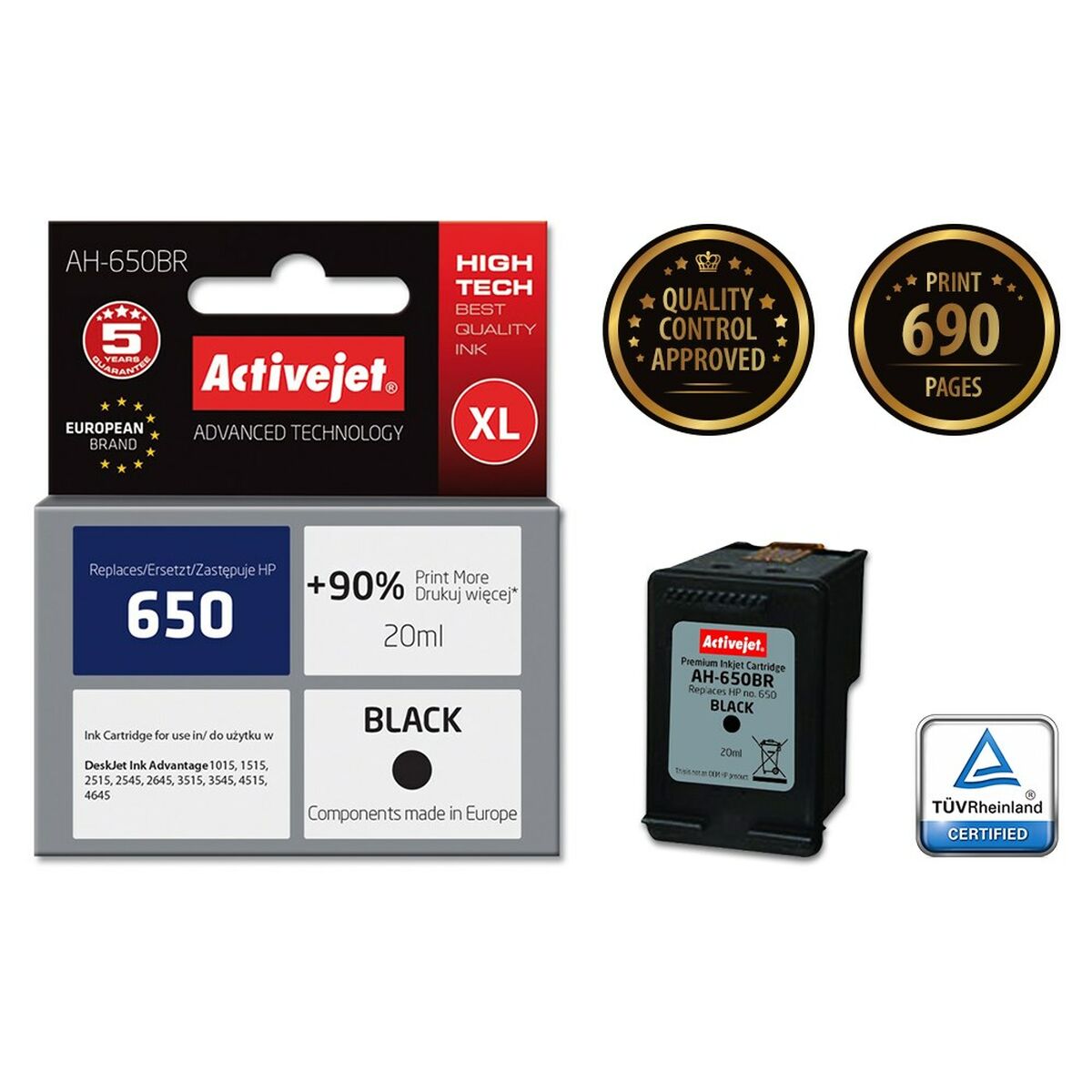 Original Ink Cartridge Activejet AH-650BR Black