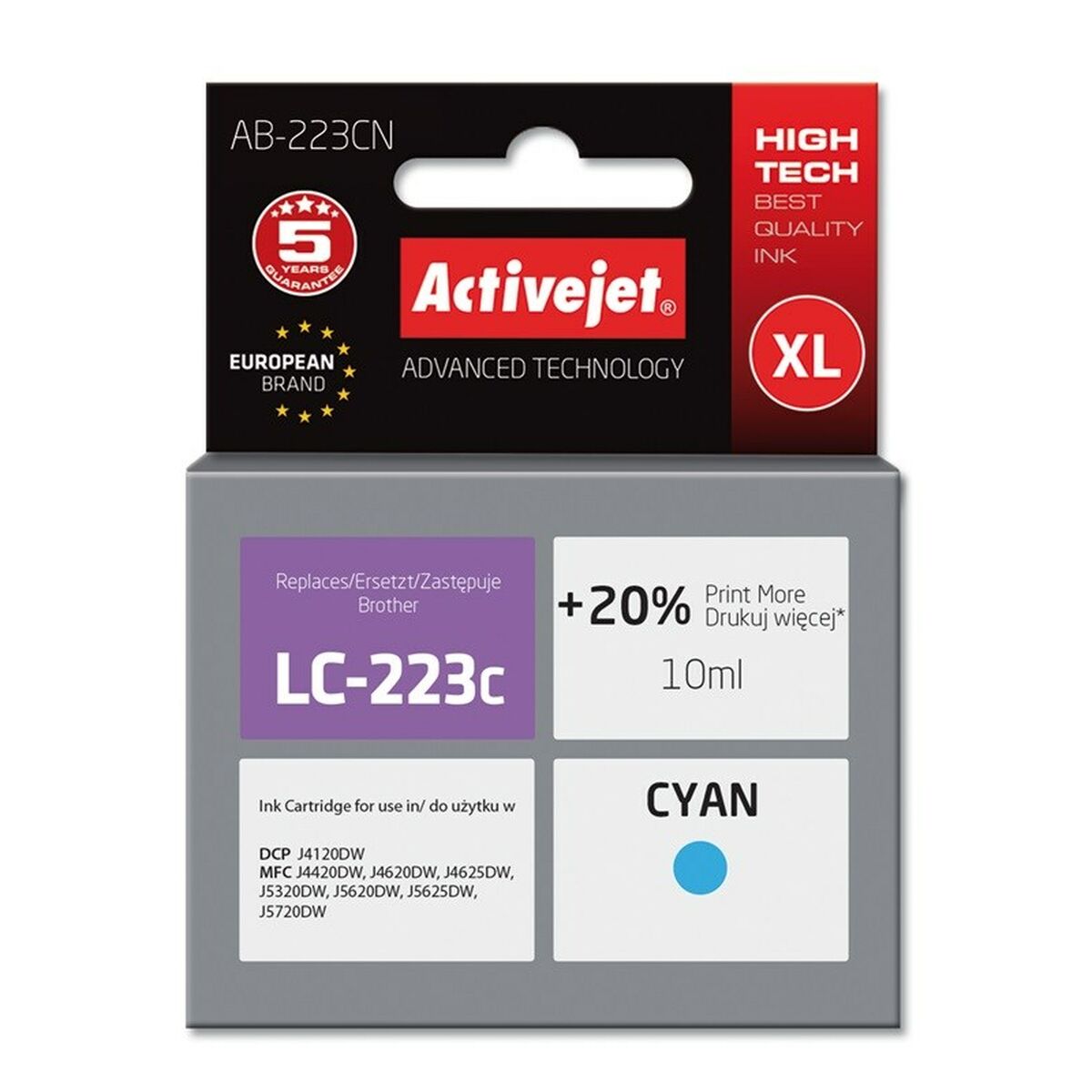 Original Ink Cartridge Activejet AB-223CN Cyan