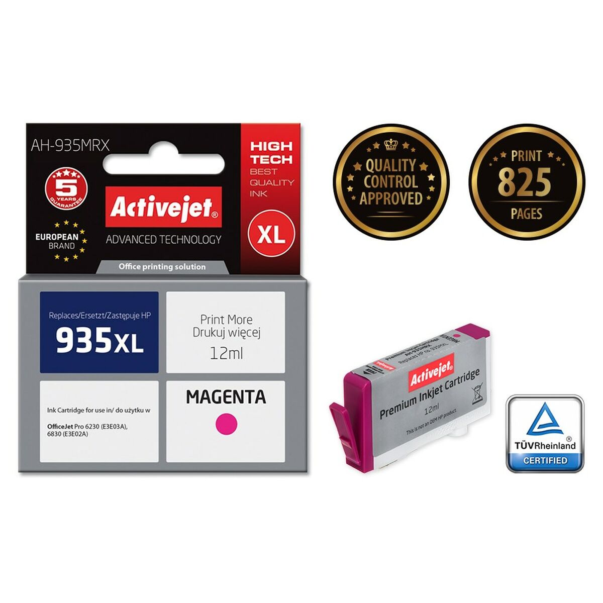 Original Ink Cartridge Activejet AH-935MRX White Magenta