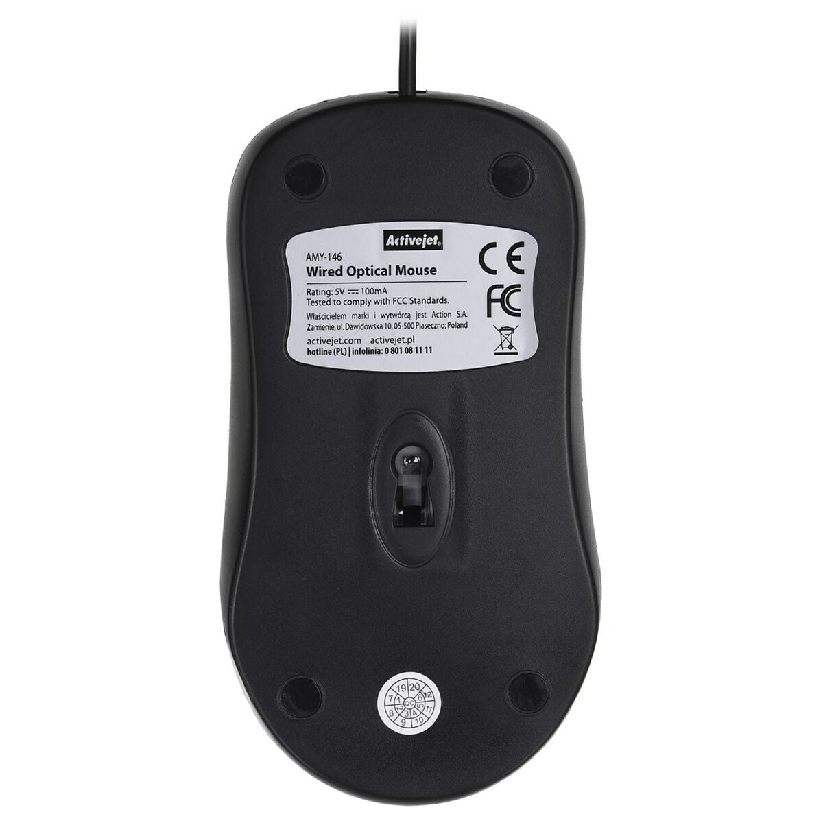 Optical mouse Activejet AMY-146 Black 1000 dpi