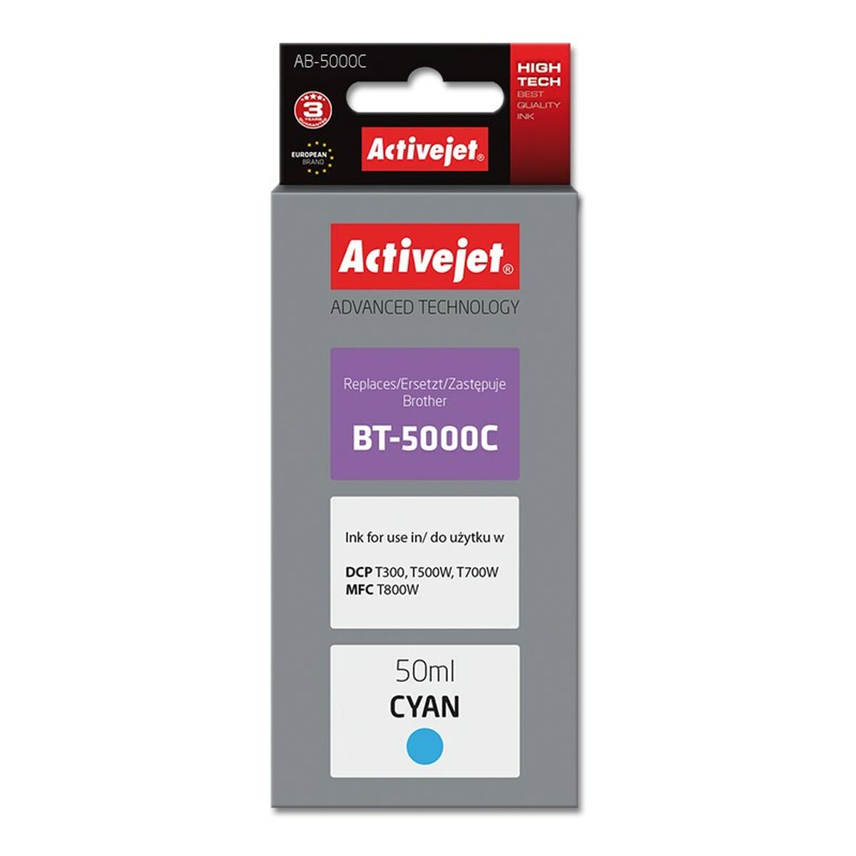 Original Ink Cartridge Activejet AB-5000C Cyan