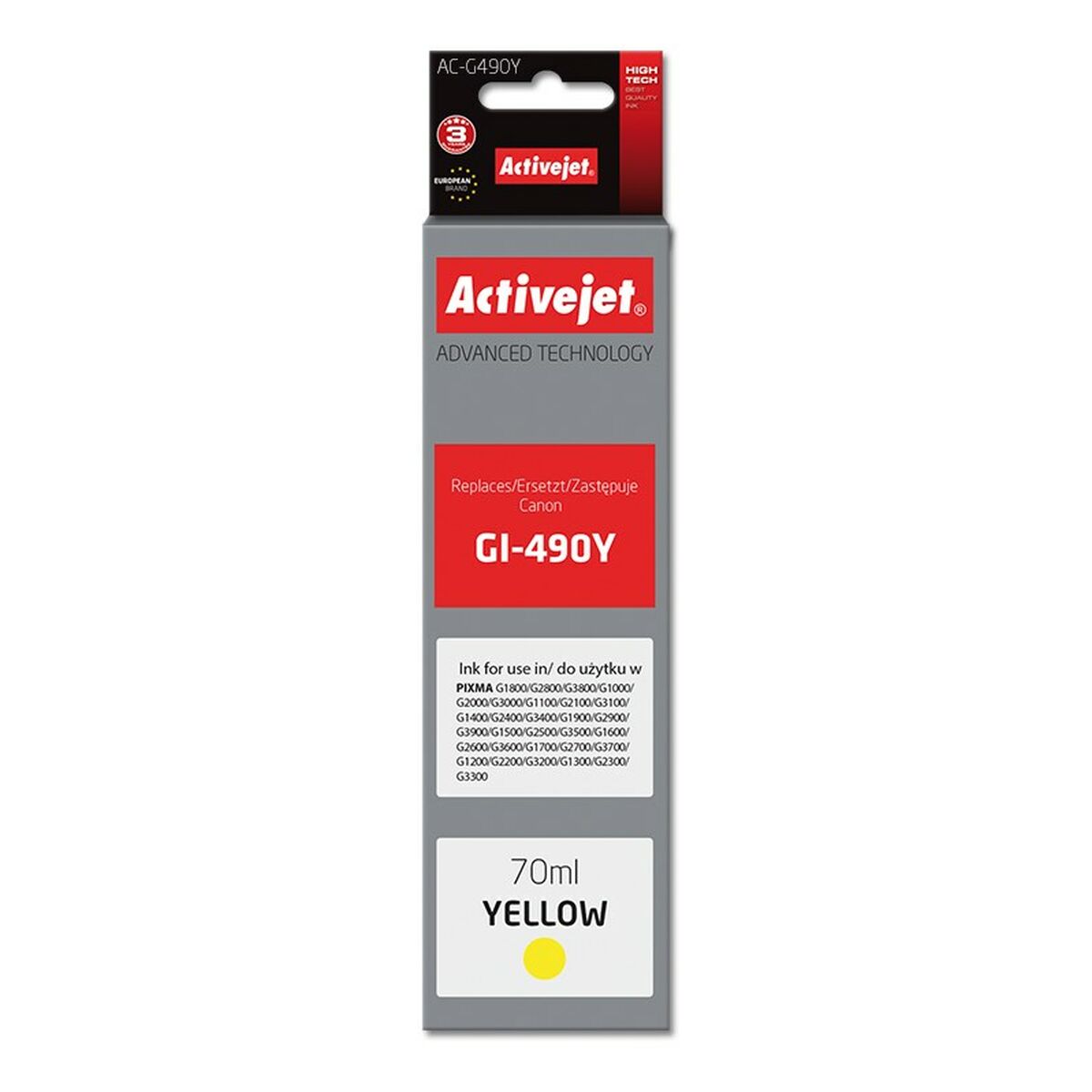 Original Ink Cartridge Activejet AC-G490Y Yellow