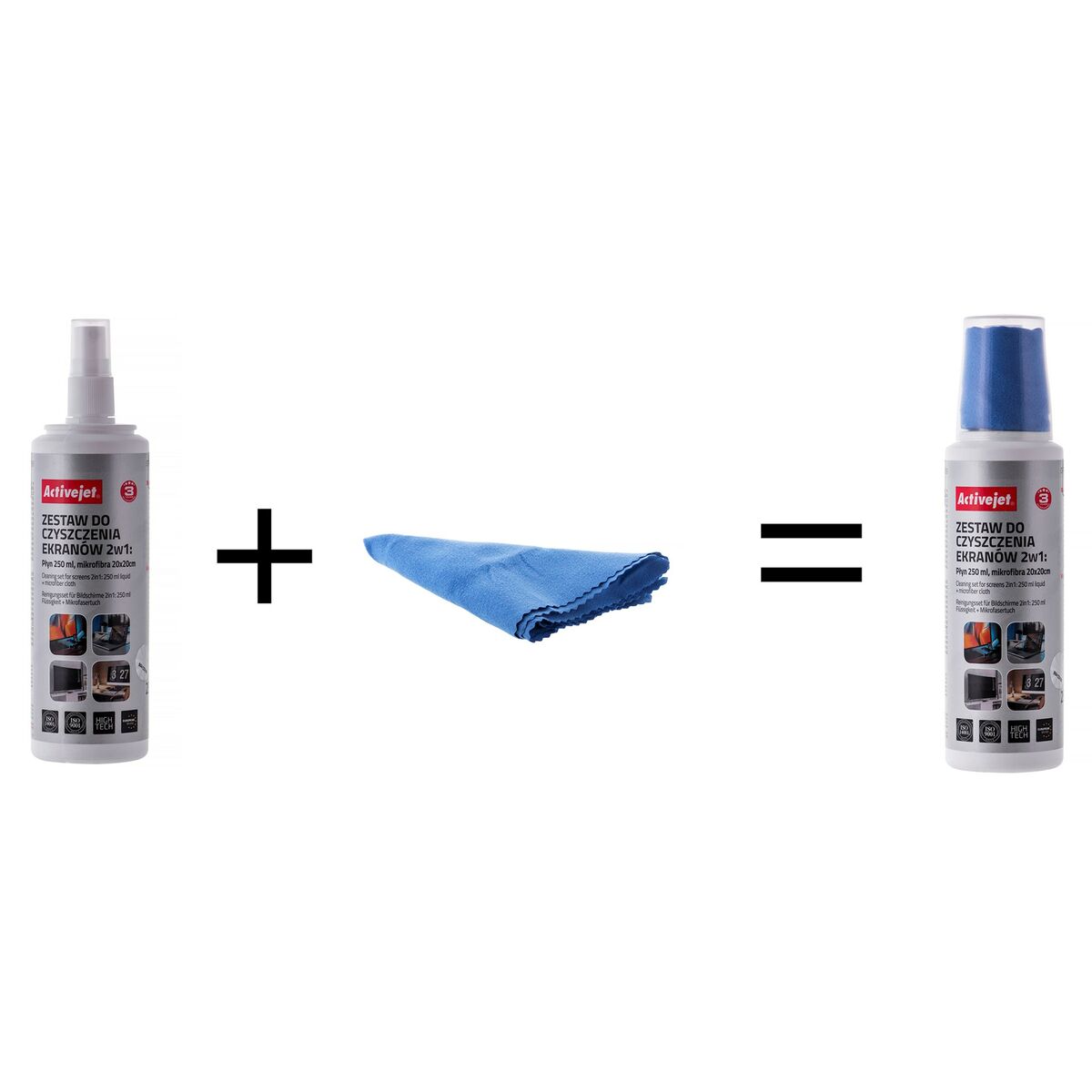 Screen Cleaning Kit Activejet AOC-269 20 x 20 cm 250 ml (2 Pieces)