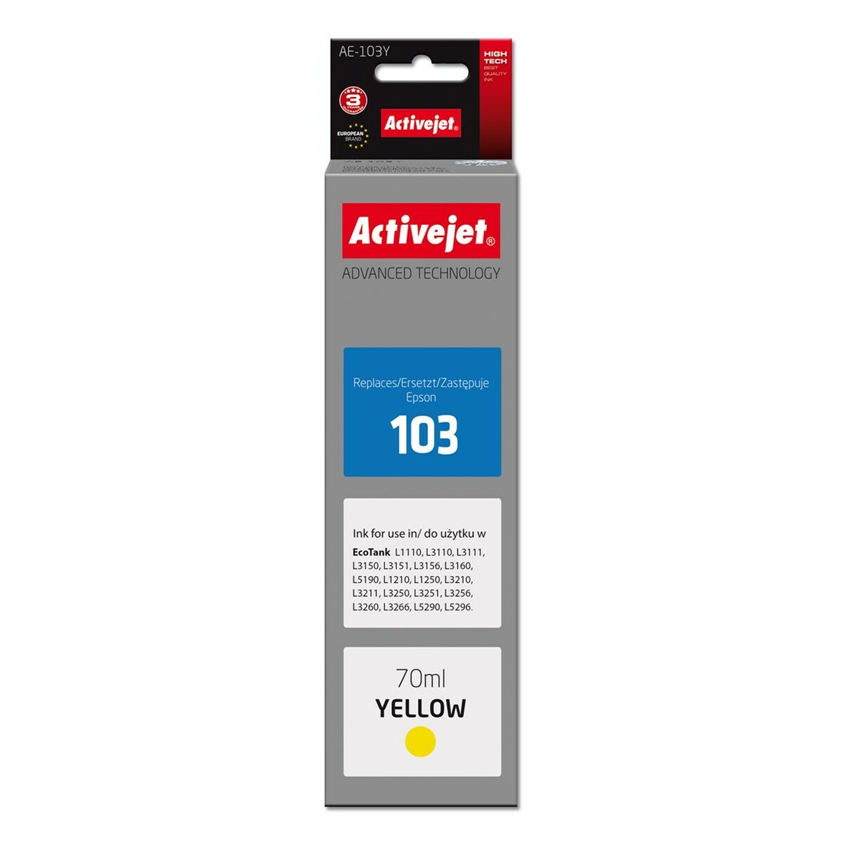 Original Ink Cartridge Activejet AE-103Y Yellow