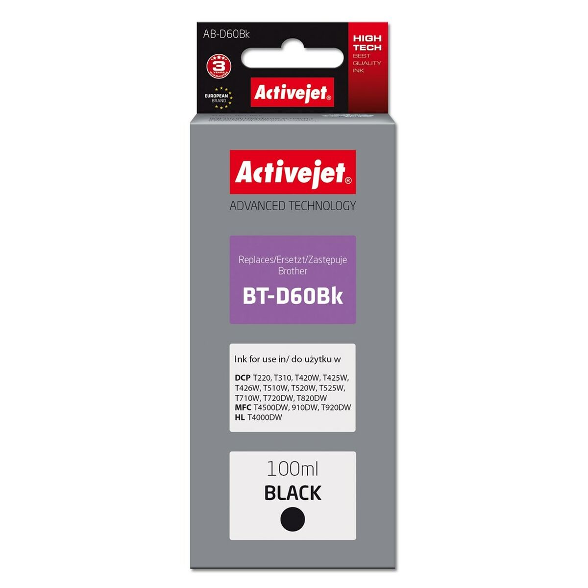 Compatible Ink Cartridge Activejet BT-D60Bk Black