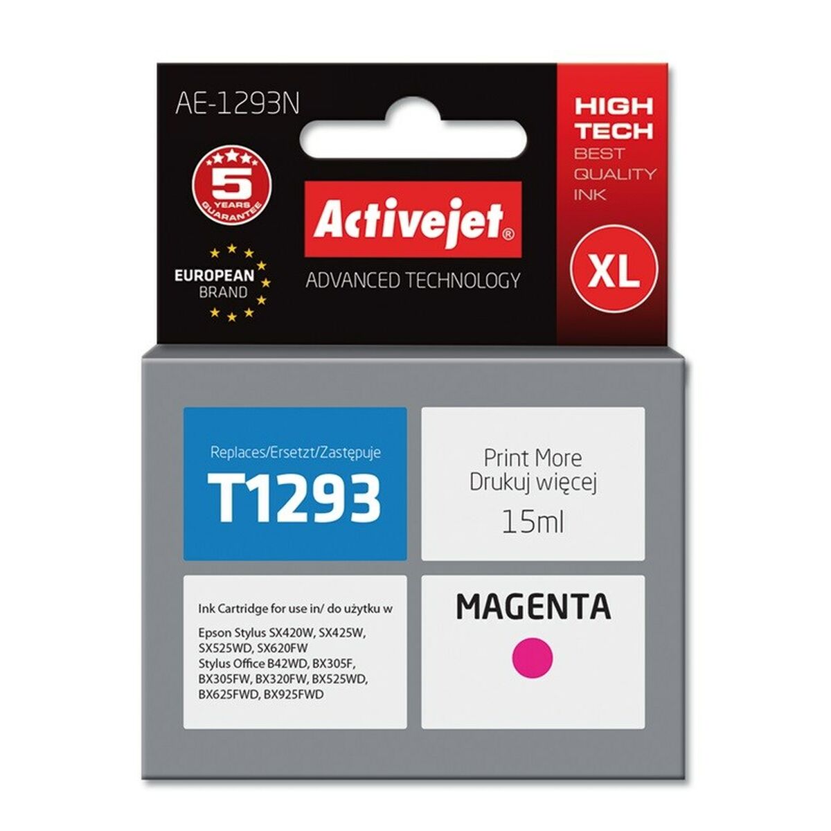 Original Ink Cartridge Activejet AE-1293N Magenta