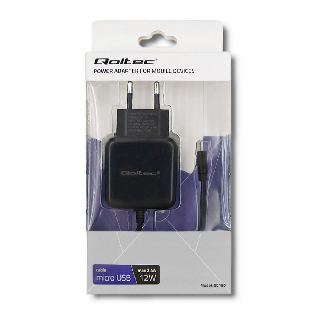 Wall Charger Qoltec 50196 Black 12 W