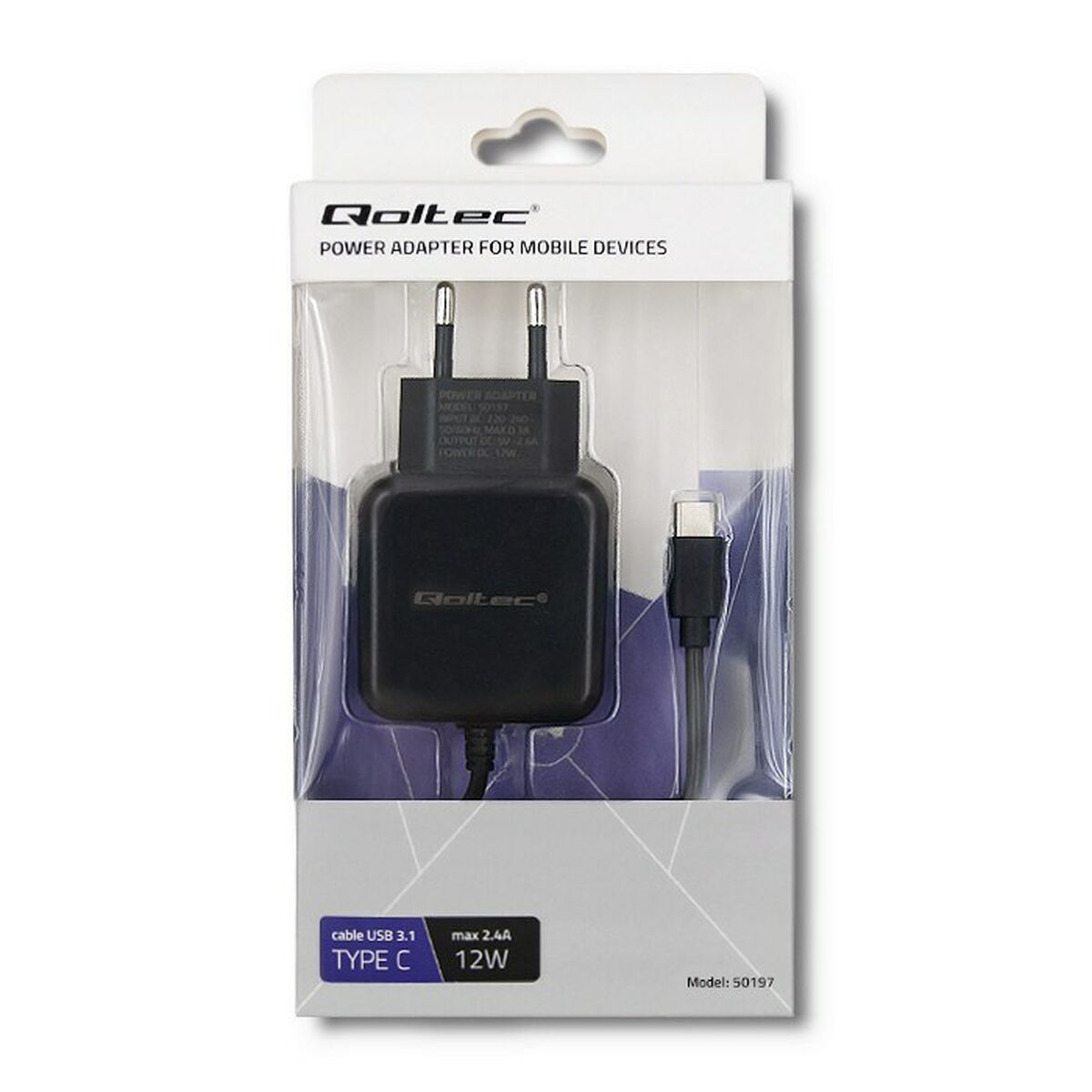 Wall Charger Qoltec 50197 Black 12 W (1 Unit)