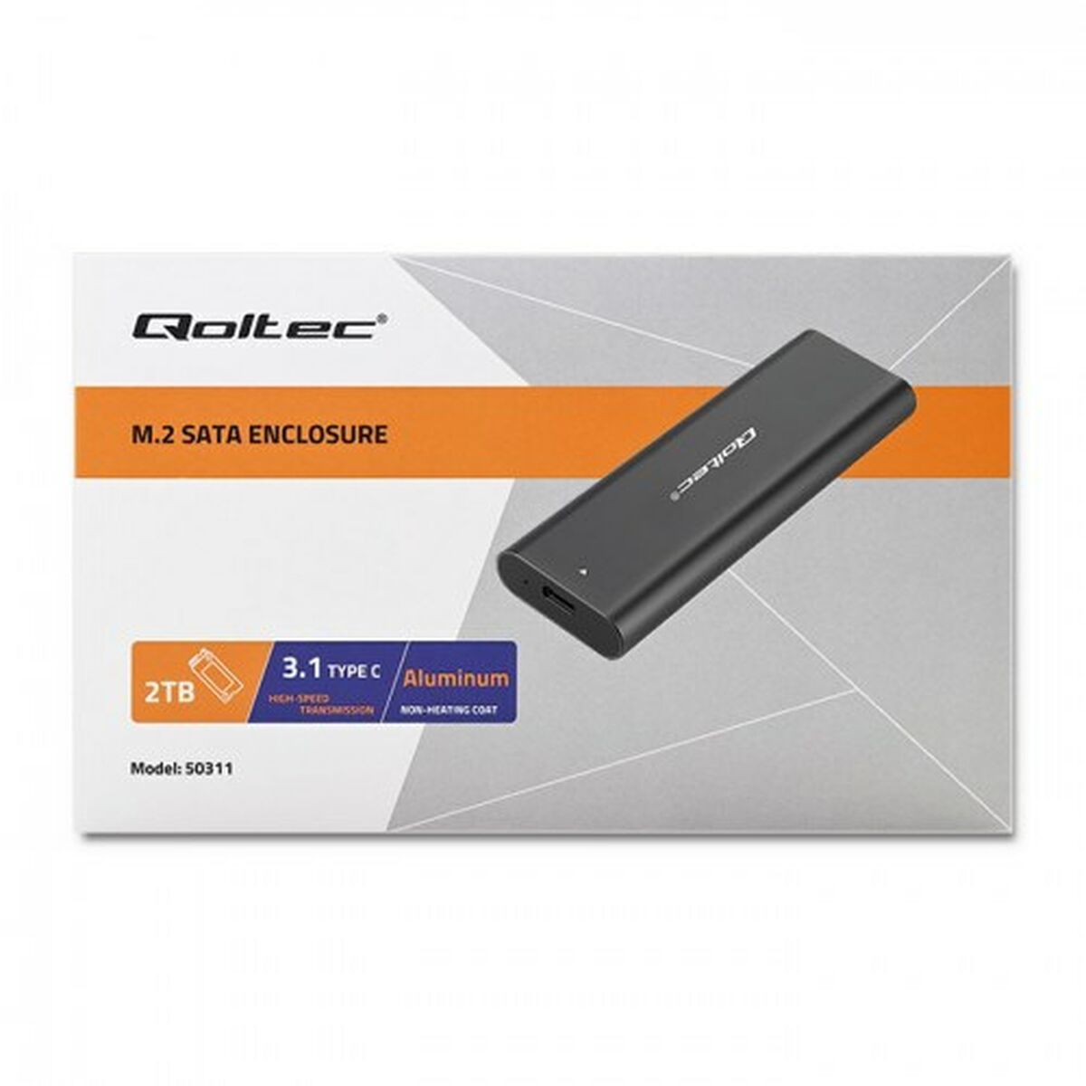 External Box Qoltec 50311 Black