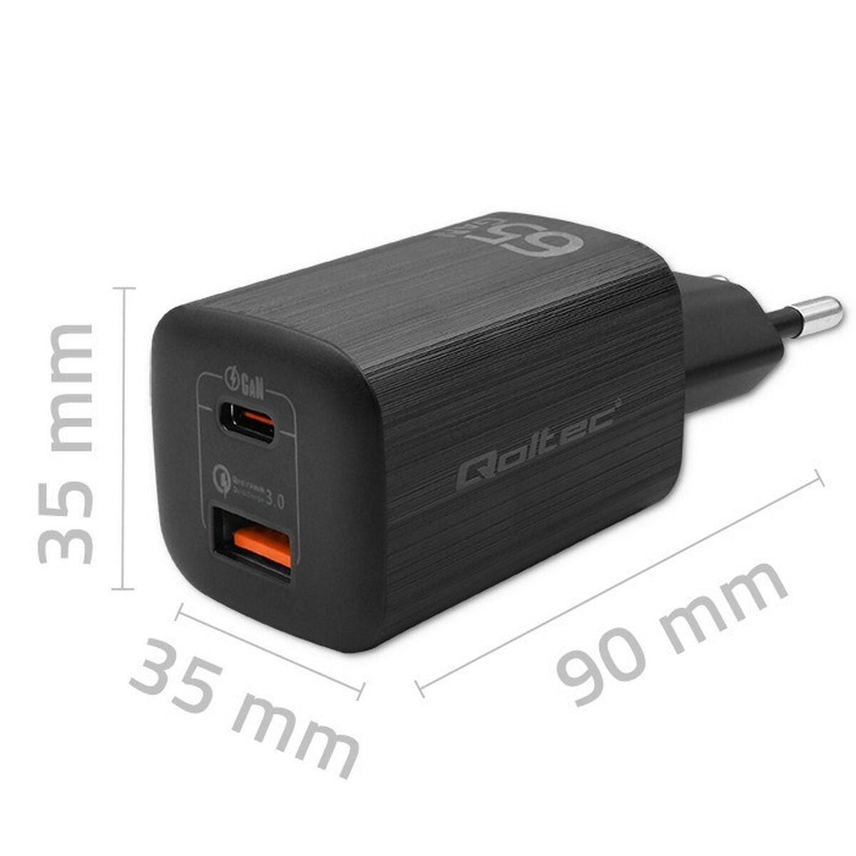 Wall Charger Qoltec 50766 Black