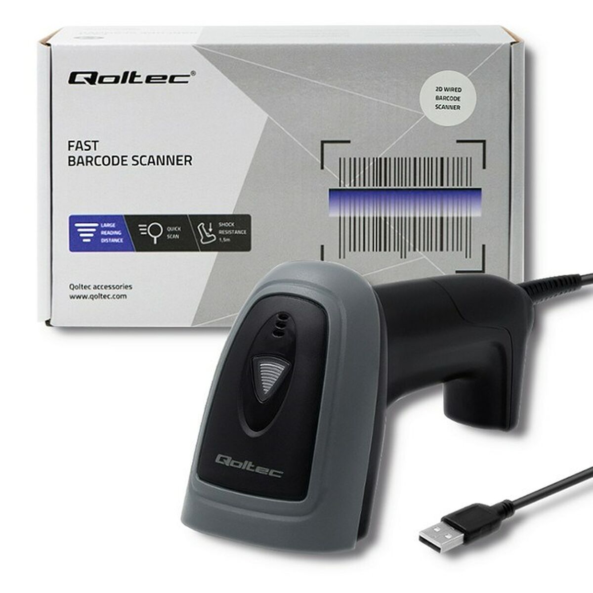 Barcode Reader Qoltec 50863