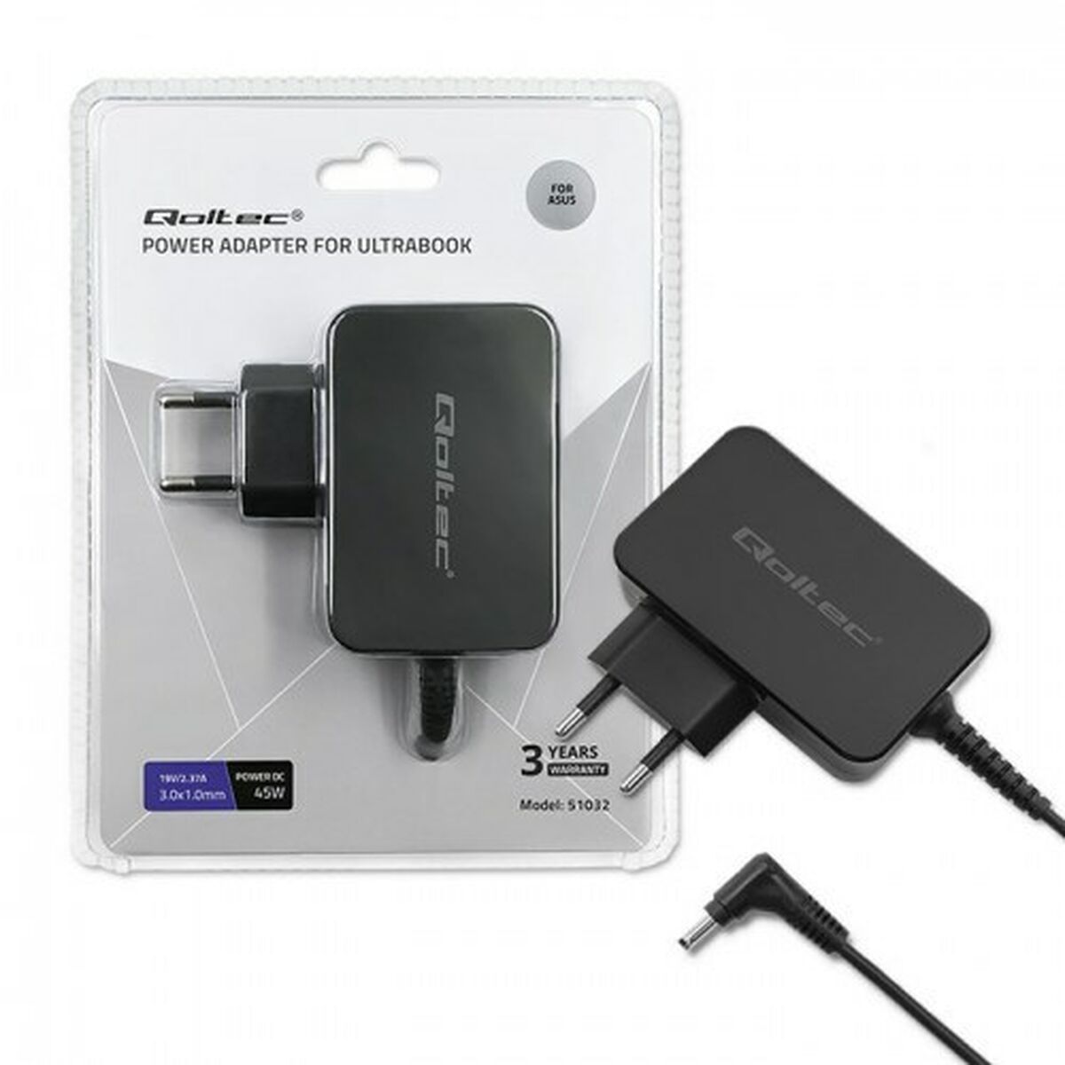 Laptop Charger Qoltec 51032 45 W