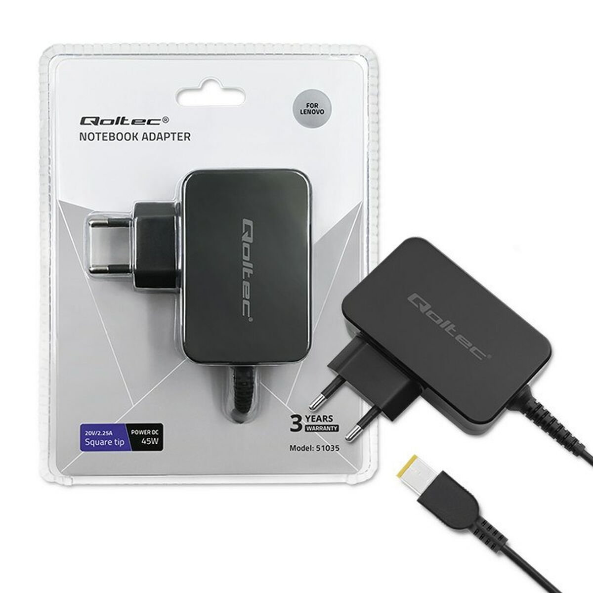 Laptop Charger Qoltec 51035 45 W