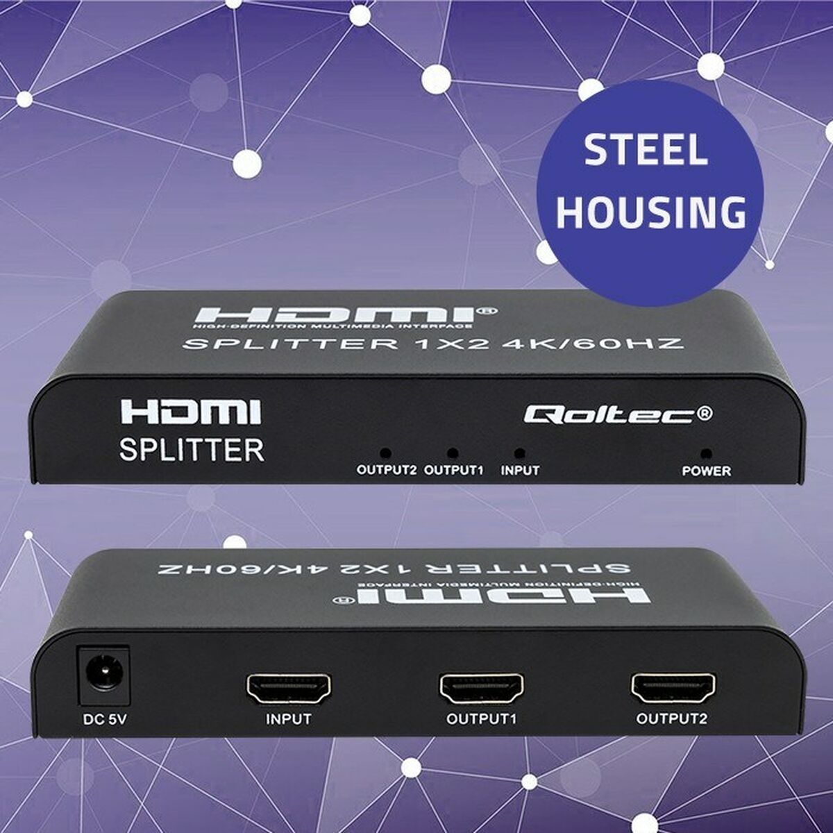 HDMI switch Qoltec 51797 Black