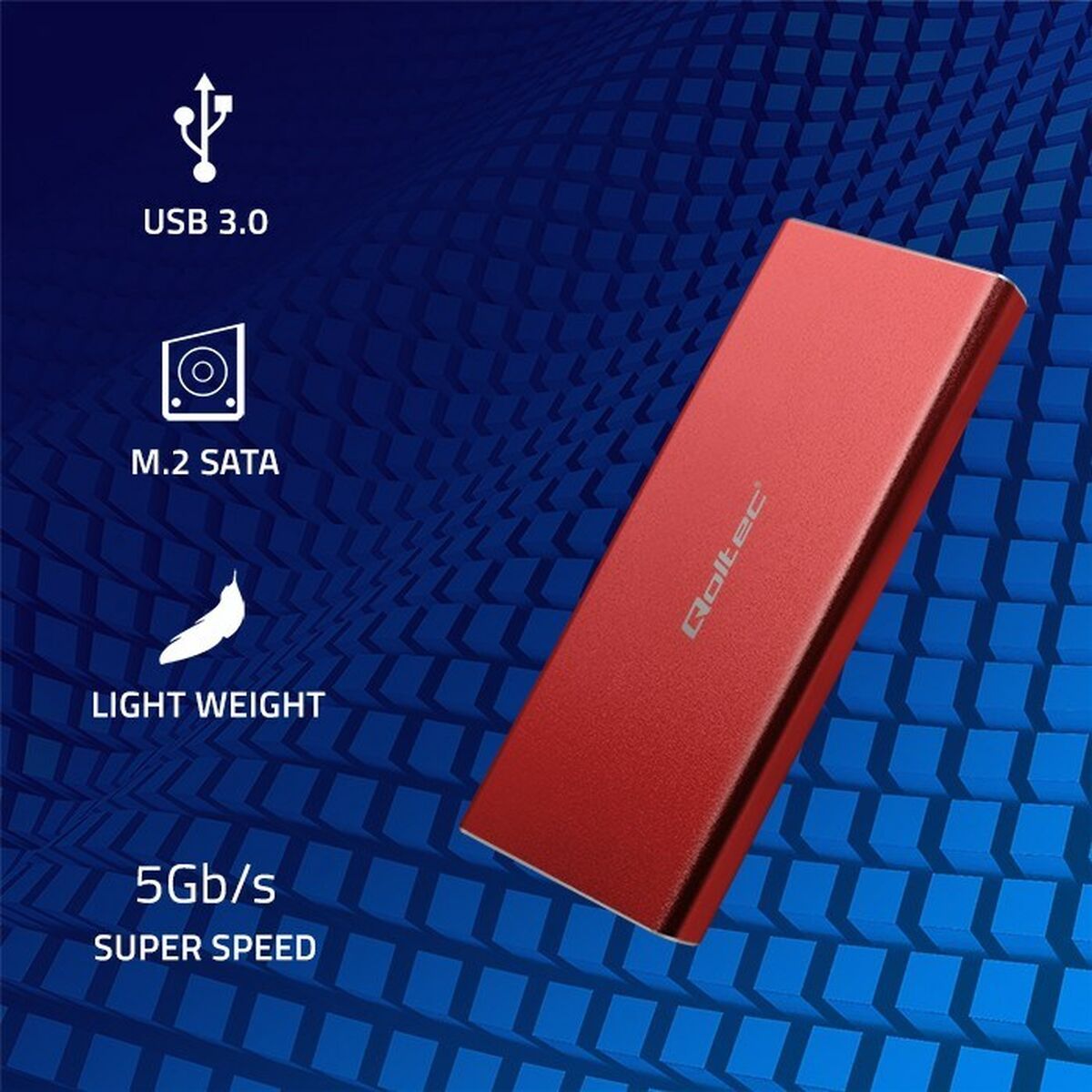 External Box Qoltec 51831 Red