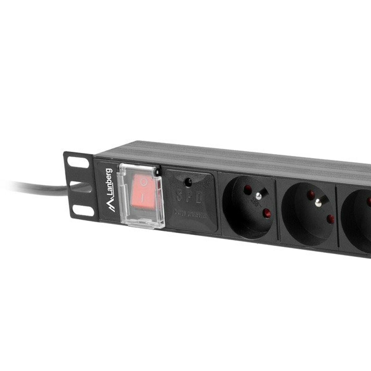 Schuko 19" 6 Way Multi-socket Adapter Lanberg PDU-06E-0200-BK (2 m)