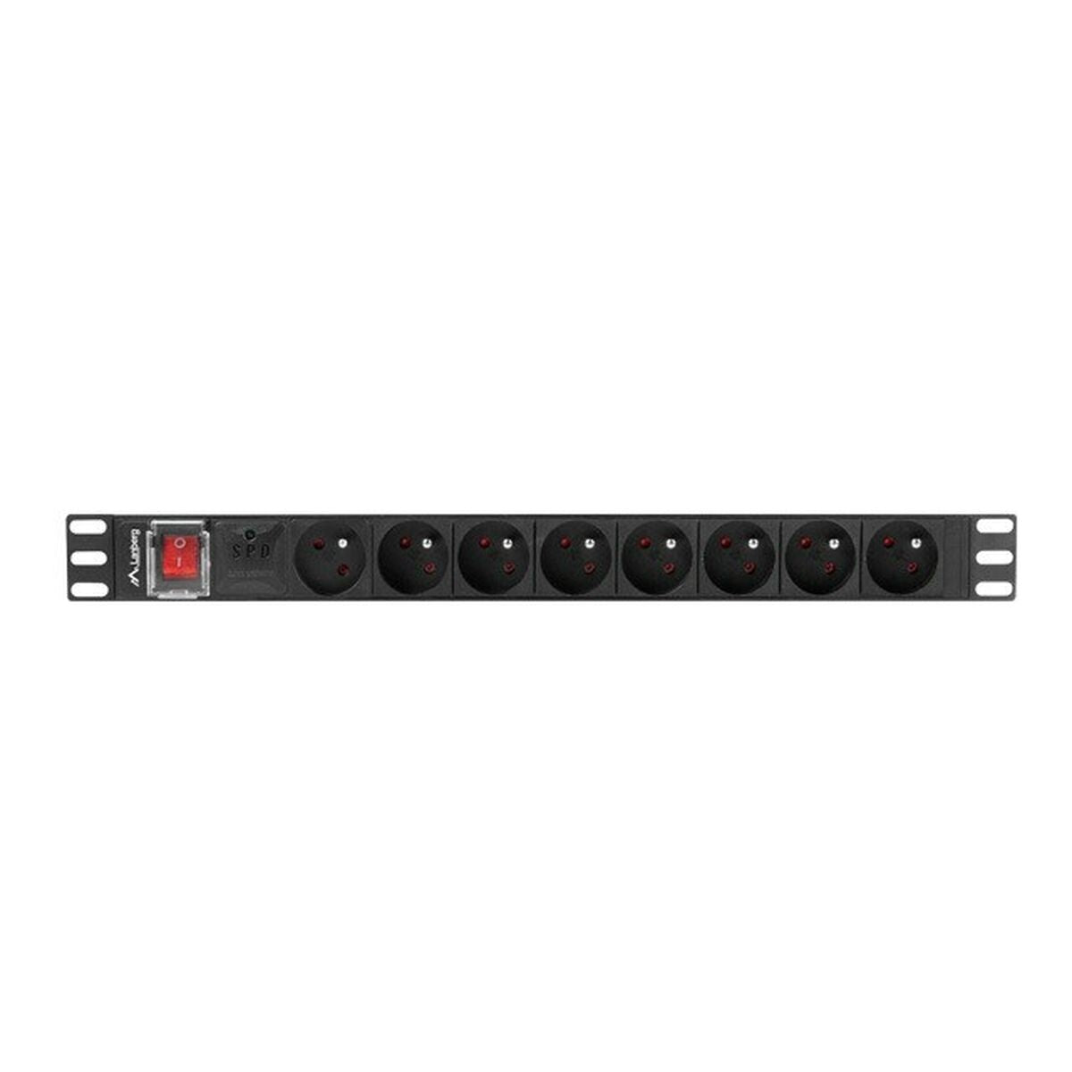 Schuko 19" 6 Way Multi-socket Adapter Lanberg PDU-06E-0200-BK (2 m)