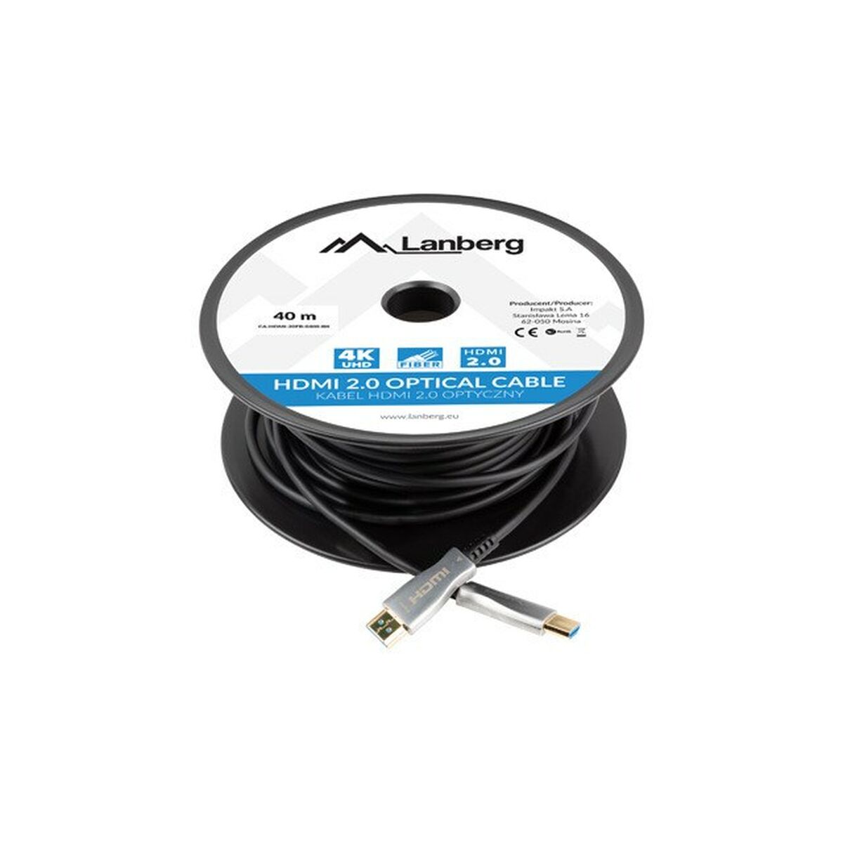 HDMI Cable Lanberg CA-HDMI-20FB-0400-BK Black 40 m