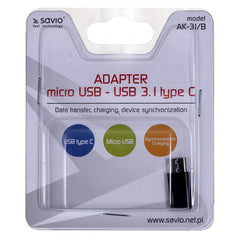 Micro USB to USB-C Adapter Savio AK-31 / B