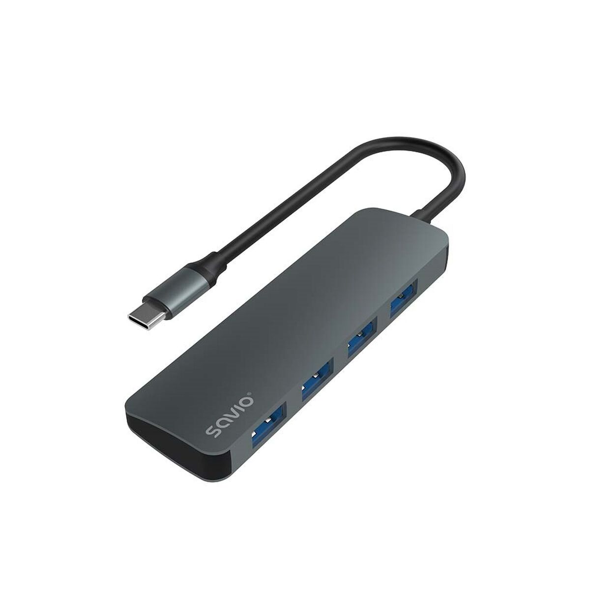 4-Port USB-C Hub Savio AK-54 Grey