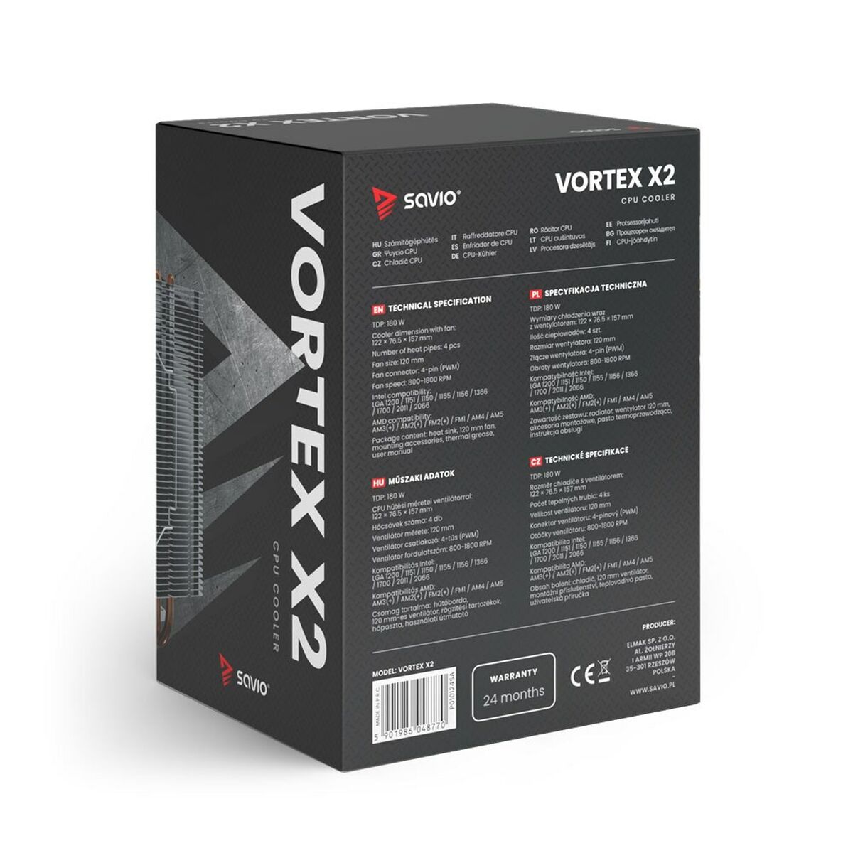 CPU Fan Savio VORTEX X2