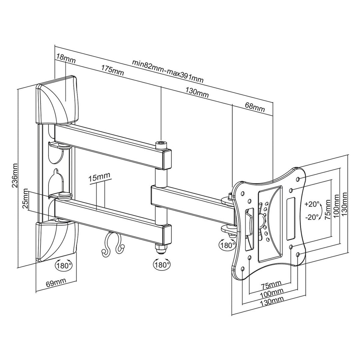 TV Mount MacLean MC-719 27" 13" 15 kg