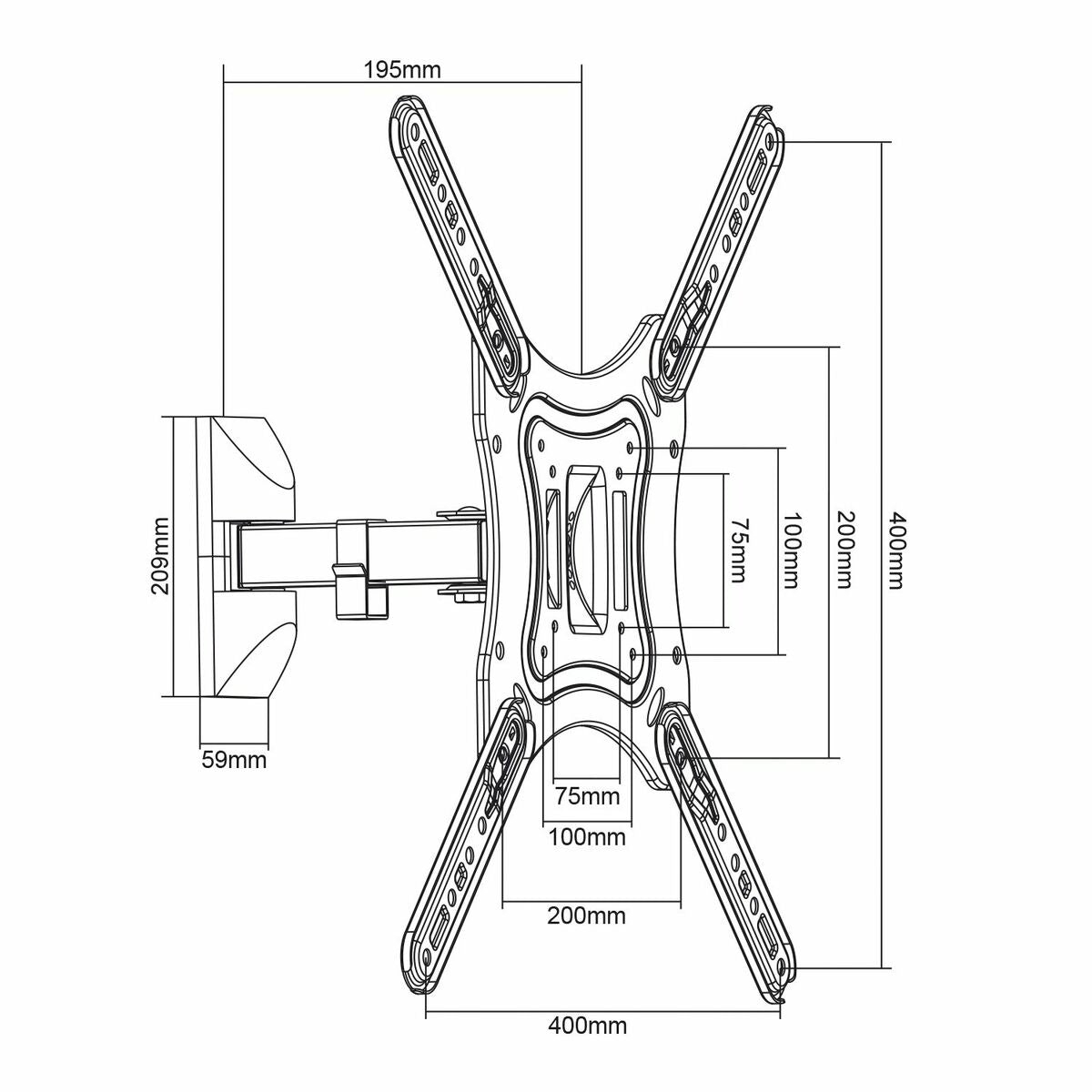 TV Mount MacLean MC-758 55" 13" 30 Kg