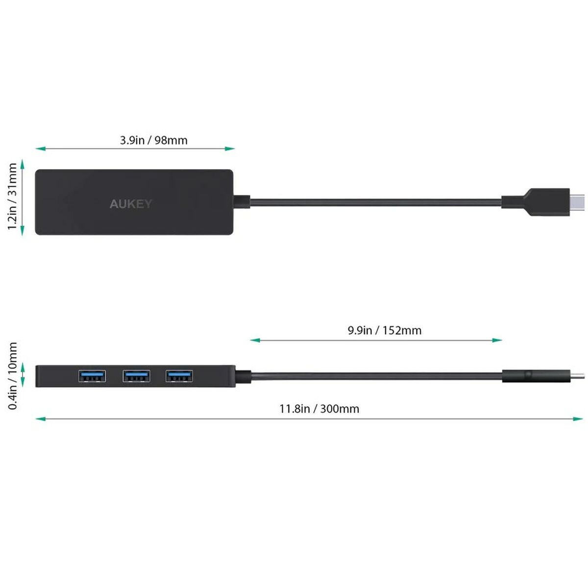 USB Hub Aukey CBC64 Black