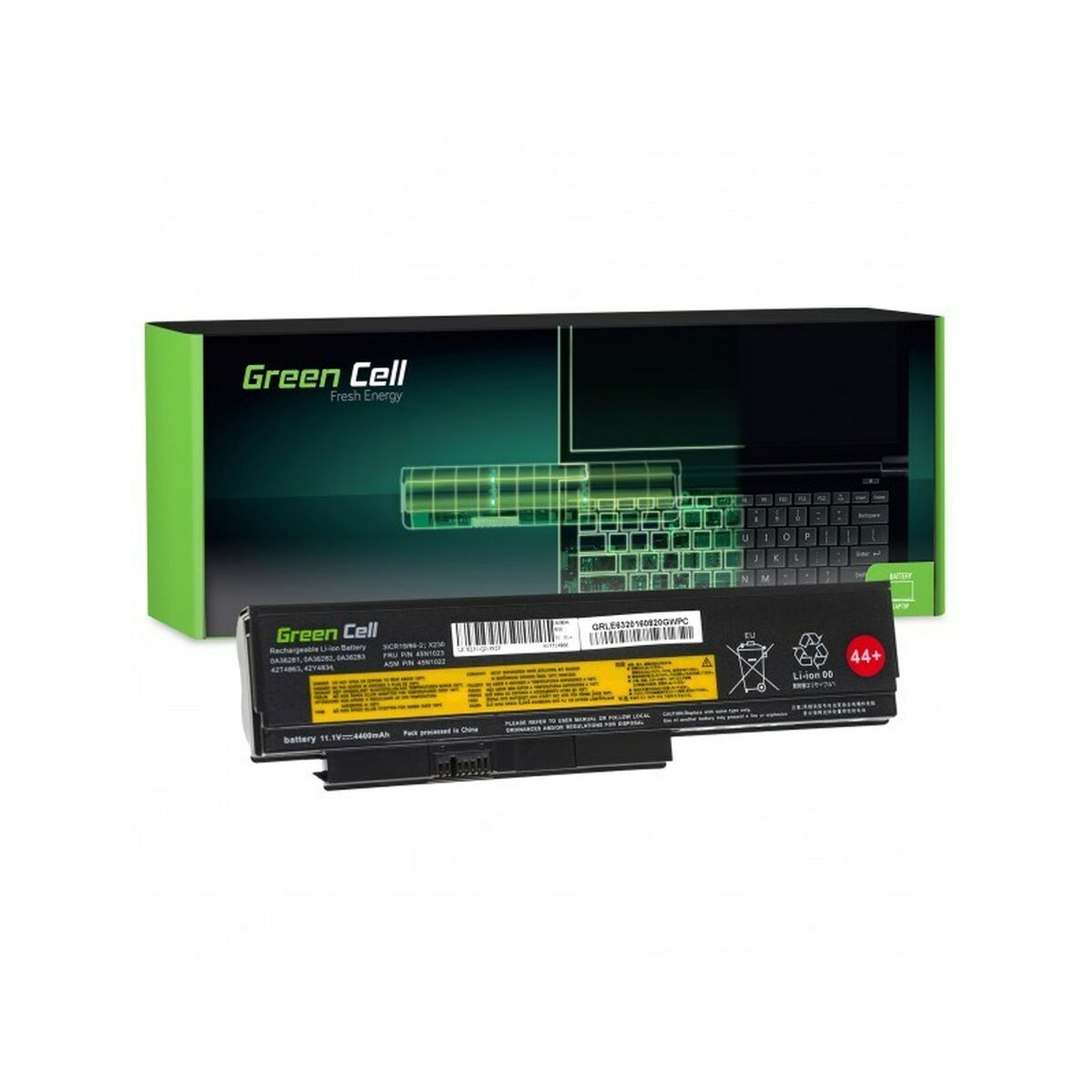 Laptop Battery Green Cell LE63 Black 4400 mAh