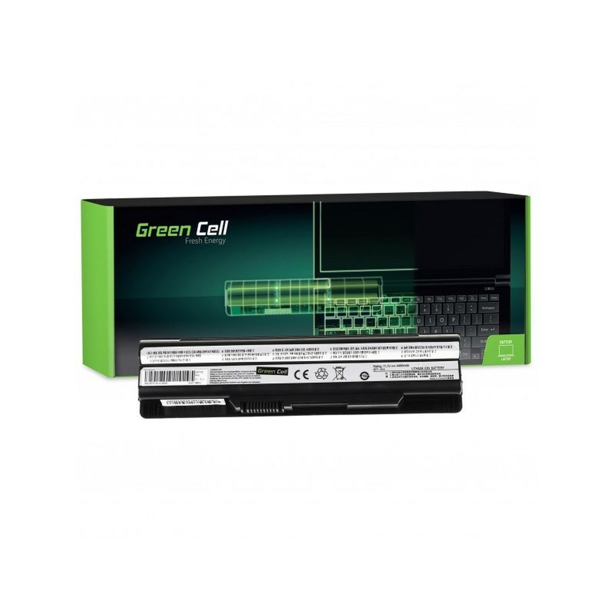 Laptop Battery Green Cell MS05 Black 4400 mAh