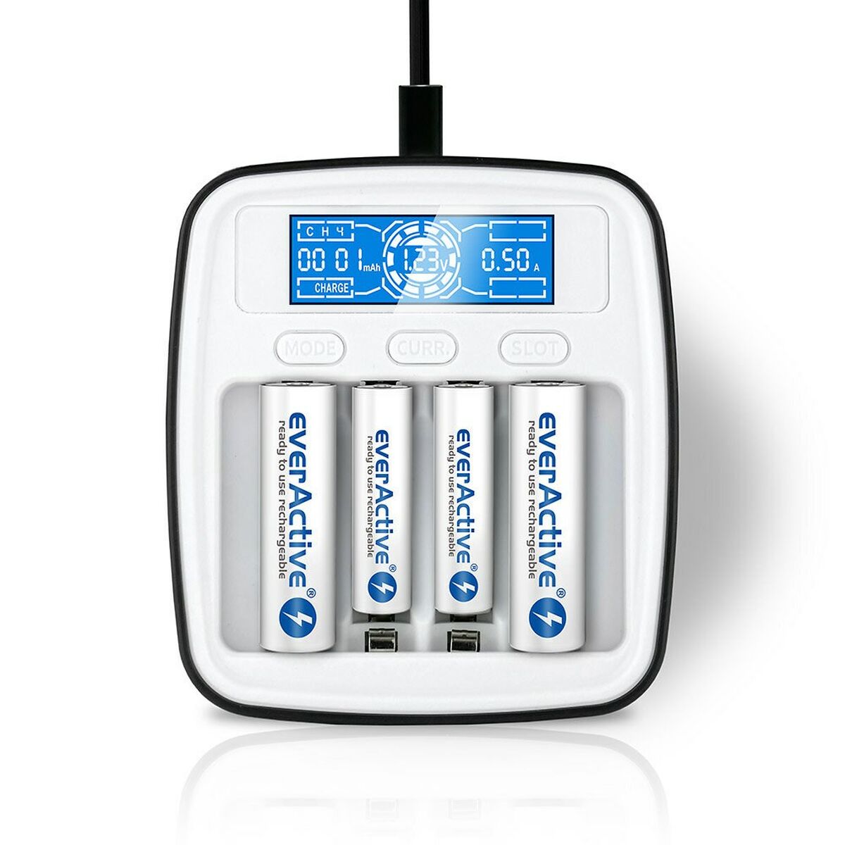 Battery Charger EverActive NC-1000M Black/White