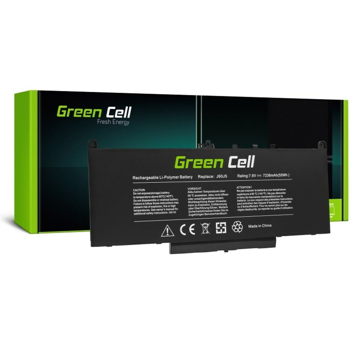 Laptop Battery Green Cell DE135 Black