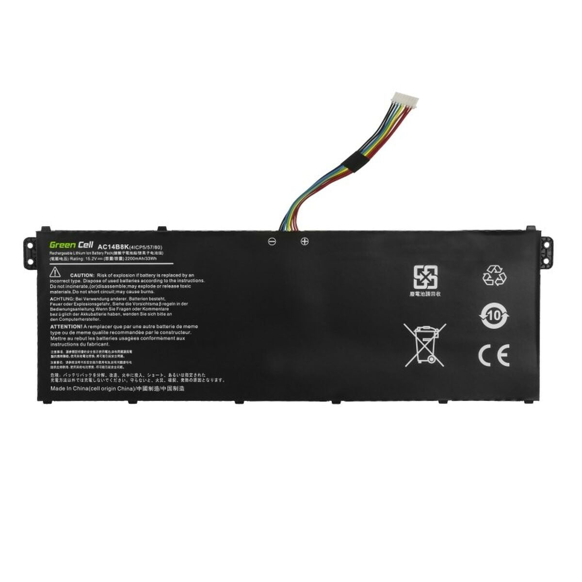 Laptop Battery Green Cell AC72 Black 2100 mAh