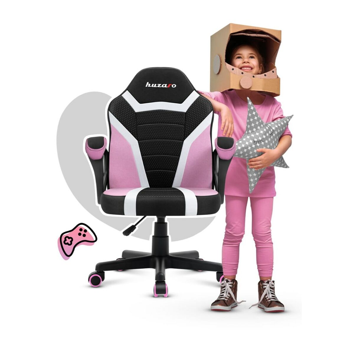 Gaming Chair Huzaro HZ-Ranger 1.0 pink mesh Black/Pink Kids