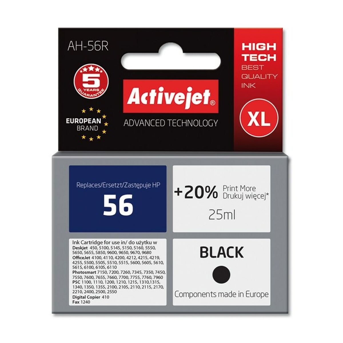 Original Ink Cartridge Activejet AH-56R Black