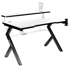 Desk Gaming Huzaro HZ-Hero 5.0 White White Black Carbon fibre 120 x 60 cm