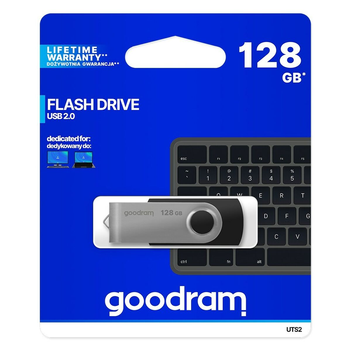 USB stick GoodRam UTS2-1280K0R11 128 GB 128 GB Black Black/Silver (1 Unit)