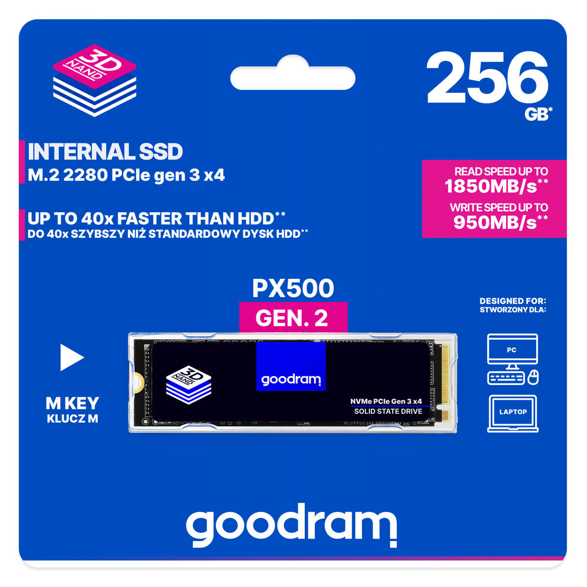 Hard Drive GoodRam PX500 Gen.2 SSD M.2 256 GB SSD