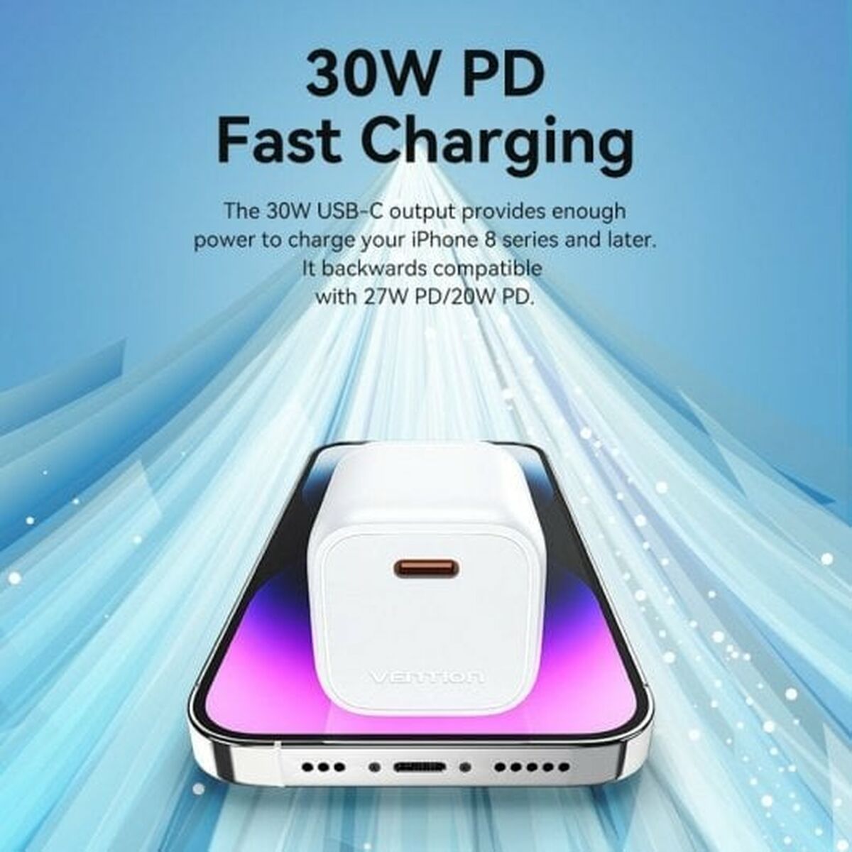 Wall Charger Vention FAKG0-EU Green 30 W USB-C