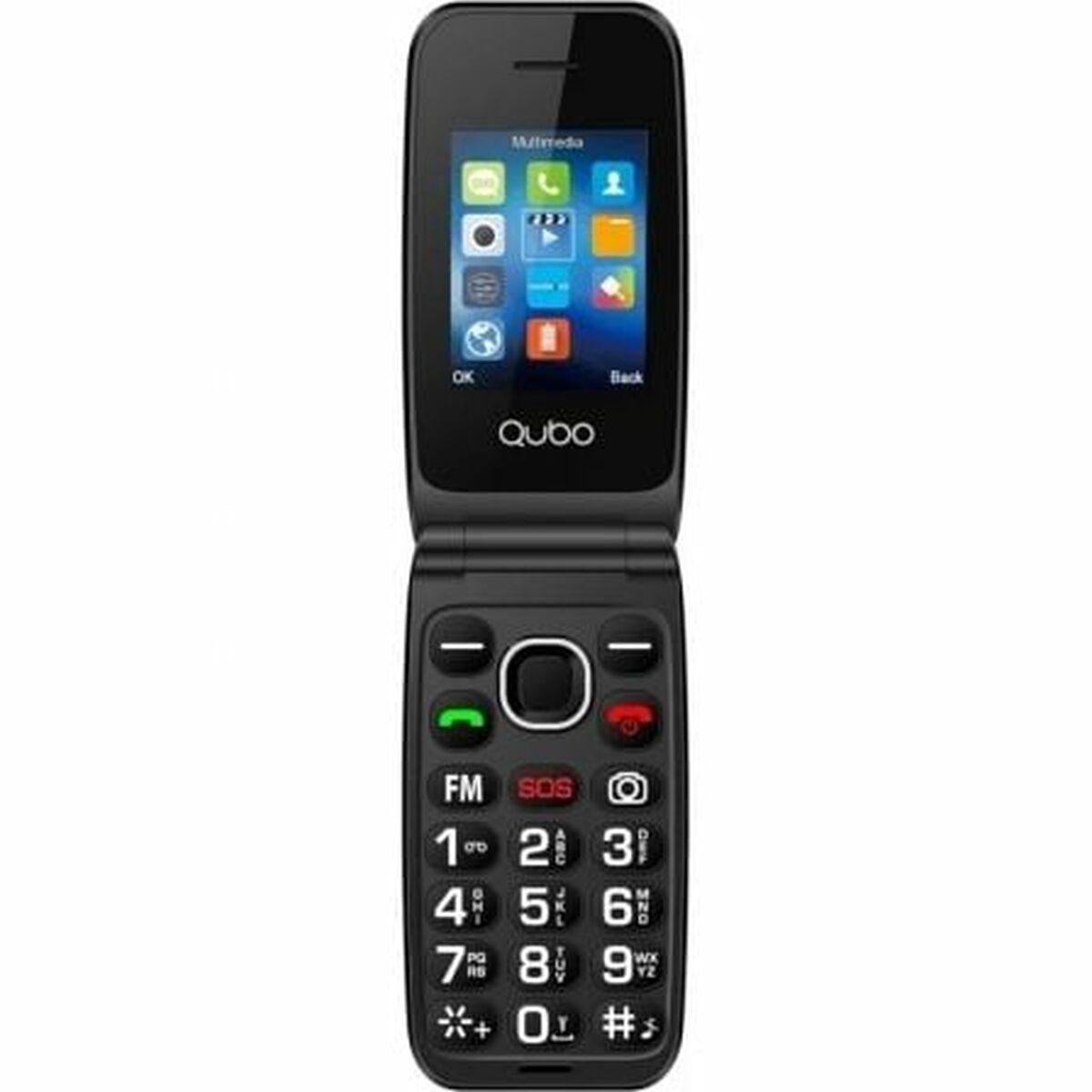 Mobile telephone for older adults Qubo NEONW BK SOS 2.4"