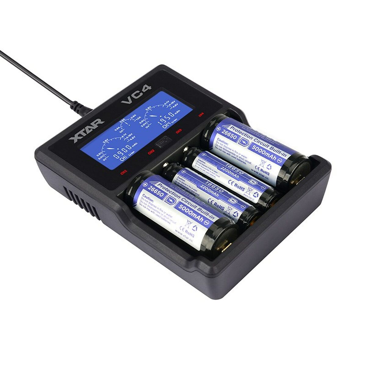 Battery charger Xtar VC4 Batteries x 4