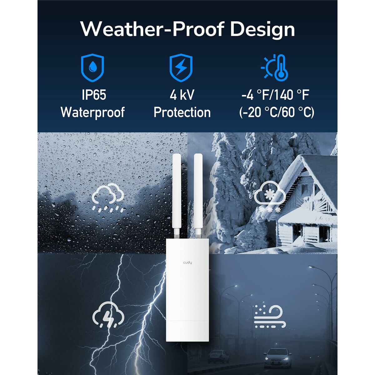 Router Cudy LT700 Outdoor_EU White RJ45 RJ45 x 1 Wi-Fi 5 GHz Wi-Fi 4