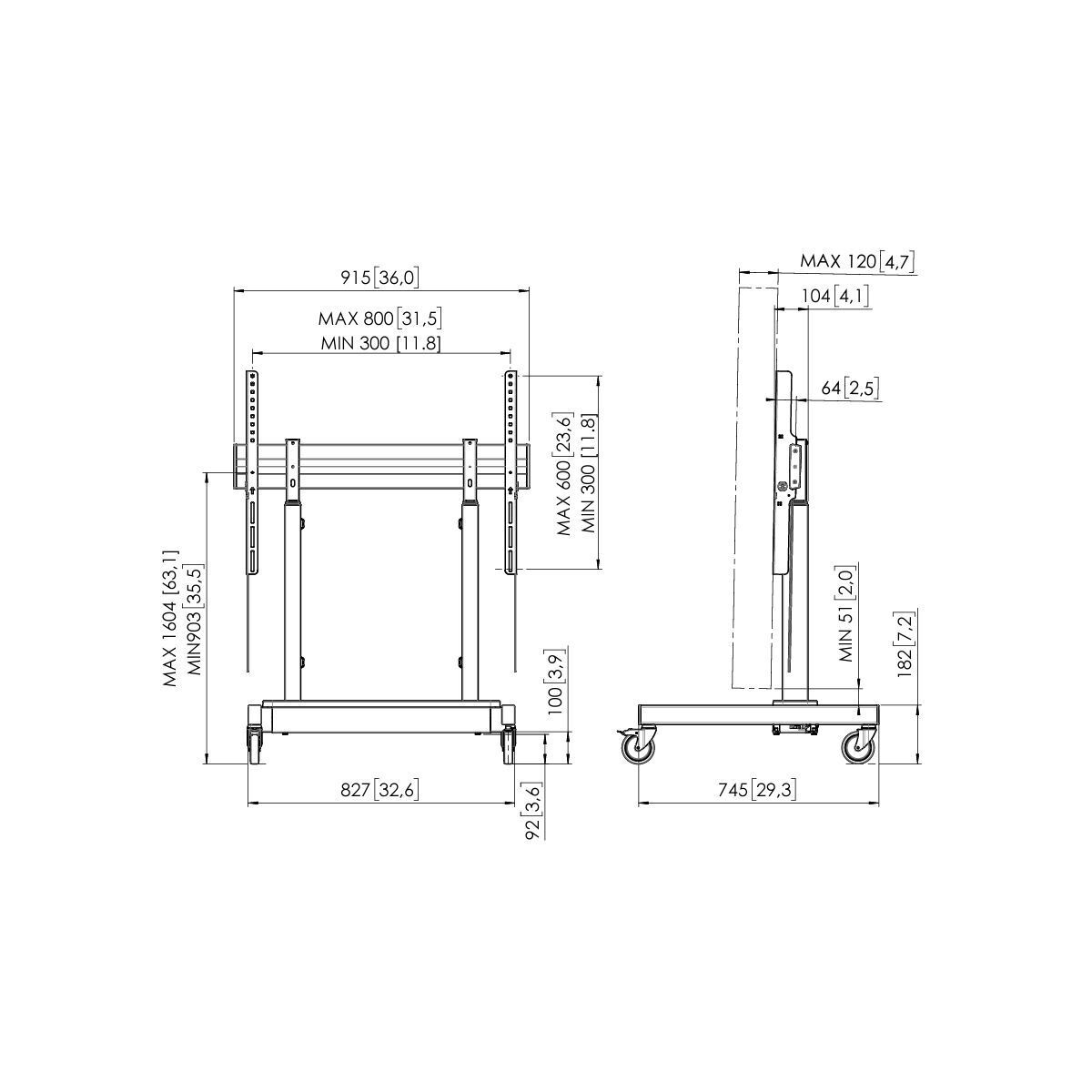 Trolley Vogel's RISE 3205 MOTORIZED 86"