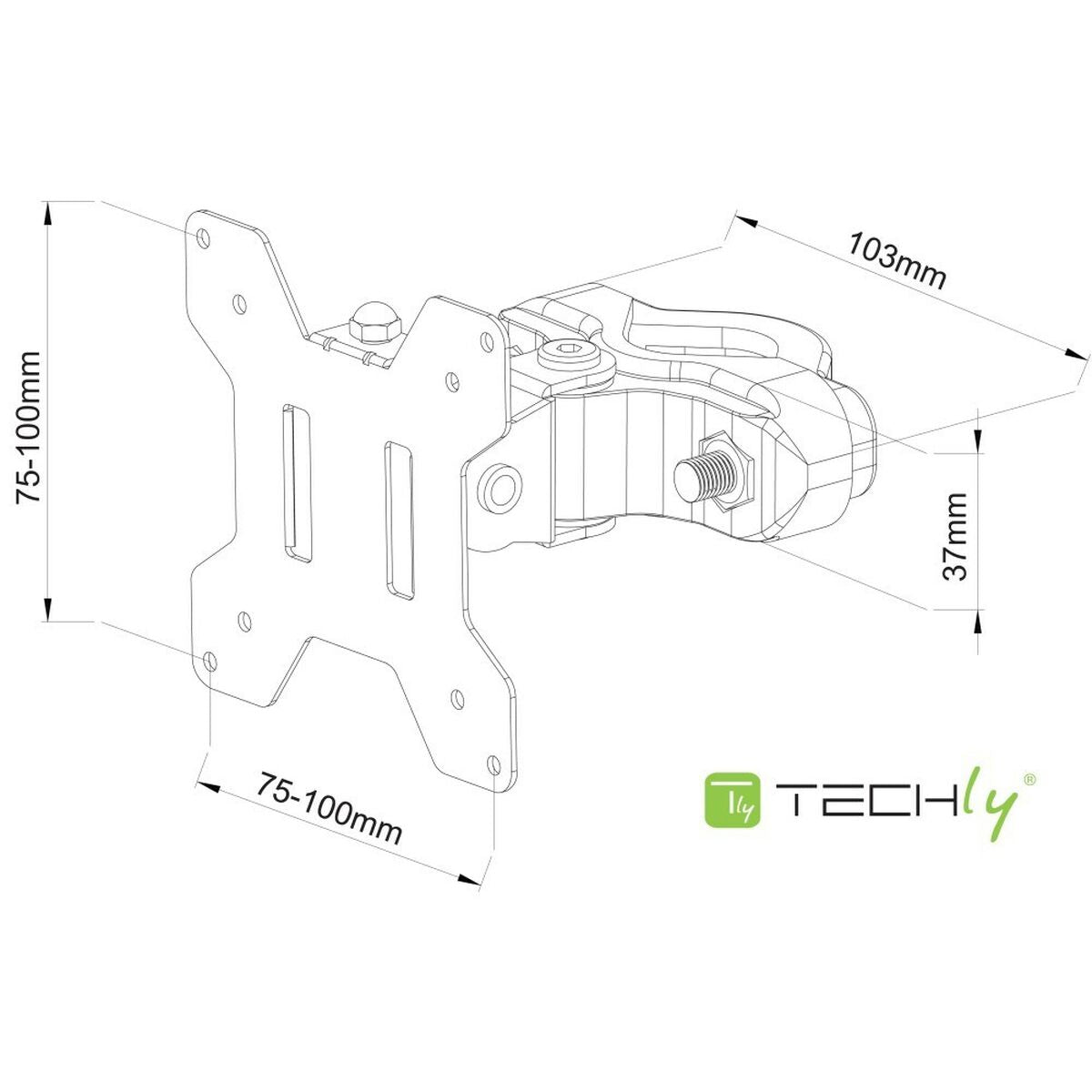 TV Mount Techly ICALCD100BK 30" 10 kg