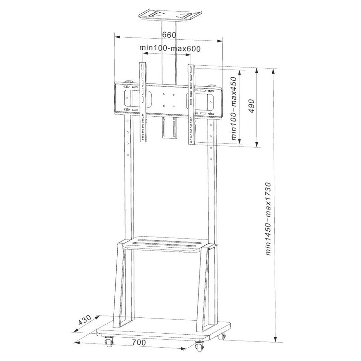 Adjustable support Techly ICA-TR33 32" 70"