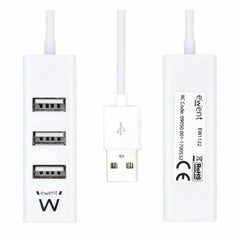 USB Hub Ewent EW1122 White 3600 W