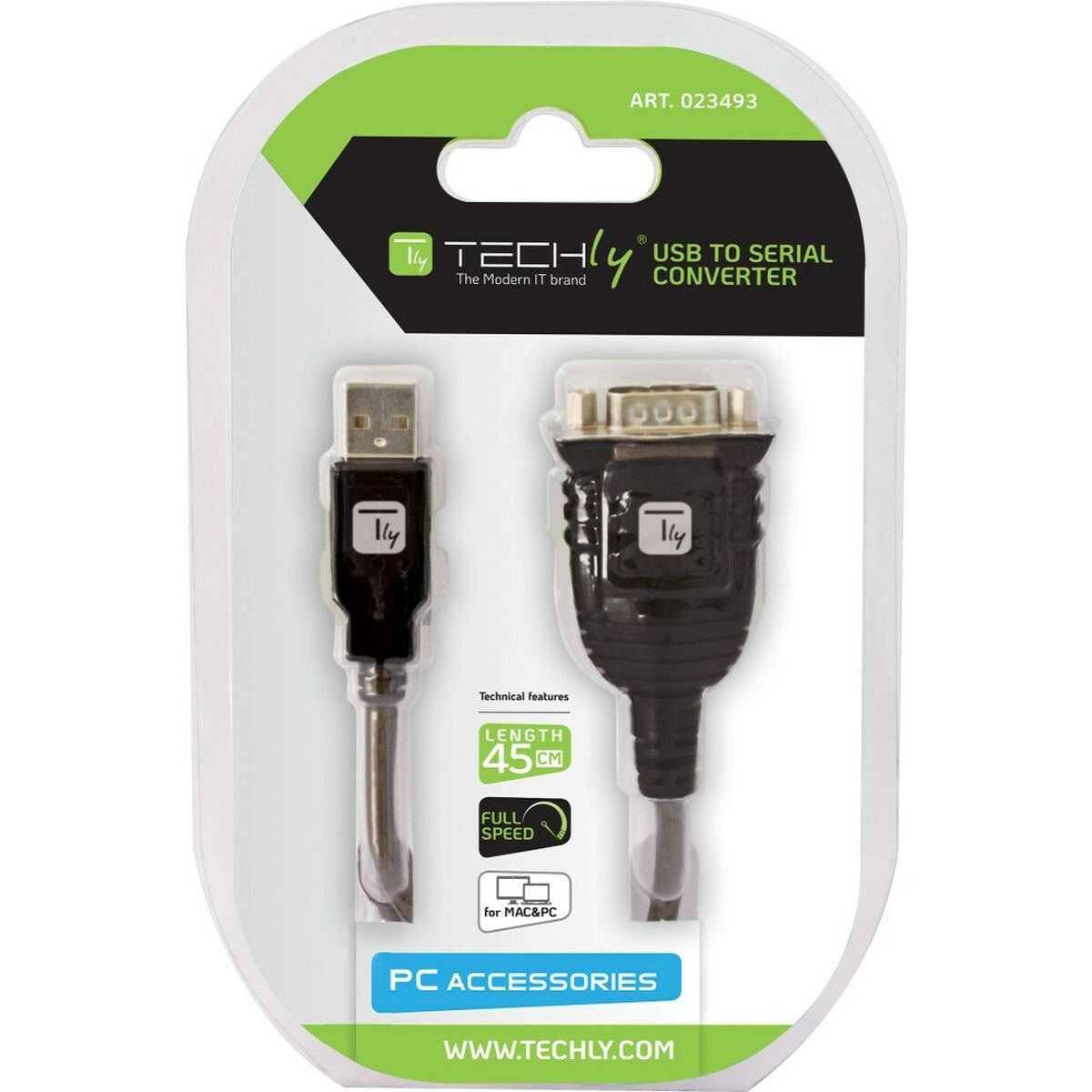 USB to Serial Port Adapter Techly IDATA USB-SER-2T 45 cm